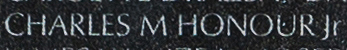 Engraved name on The Wall of Lieutenant Colonel Charles M. Honour, Jr., U.S. Army